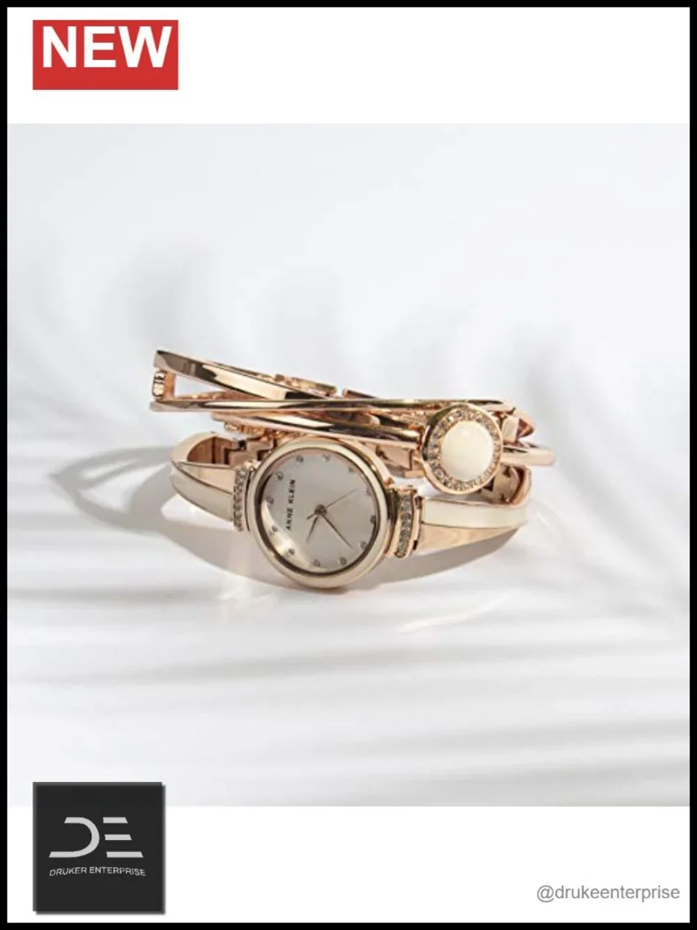 Premium Crystal Accented Watch and Bangle Set